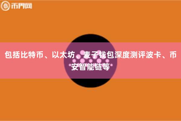 包括比特币、以太坊、麦子钱包深度测评波卡、币安智能链等