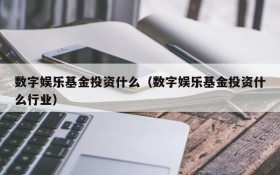 数字娱乐基金投资什么(数字娱乐基金投资什么行业)