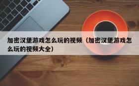 加密汉堡游戏怎么玩的视频(加密汉堡游戏怎么玩的视频大全)