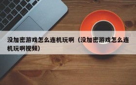 没加密游戏怎么连机玩啊(没加密游戏怎么连机玩啊视频)