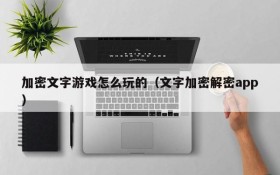 加密文字游戏怎么玩的(文字加密解密app)